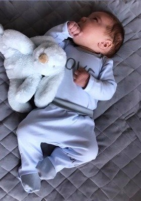 Półśpiochy bawełniane LOVE Terjan- niebieskie