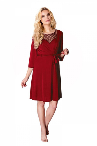 Szlafrok peniuar 86299 Passion Mewa burgundowy