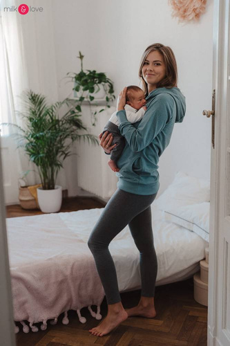 Legginsy długie z niskim pasem Milk&Love ciemny szary melanż