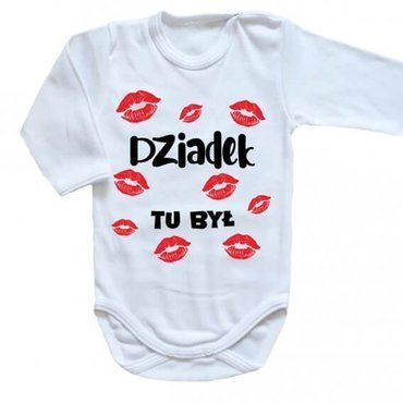 Body długi rękaw "DZIADEK tu był" Moocha biały