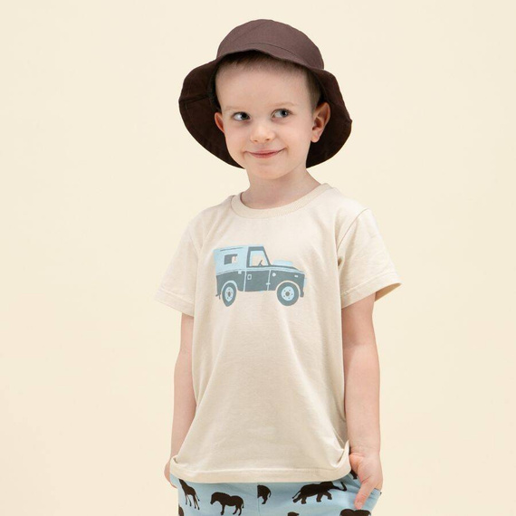 T-shirt z nadrukiem Safari Pinokio - beżowy auto