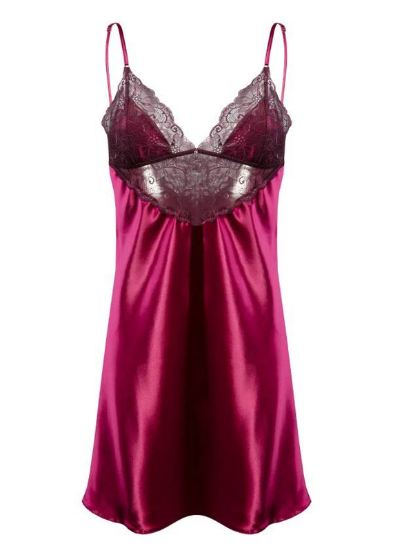 Lyssa Halka satynowa koszulka damska DKaren - bordo