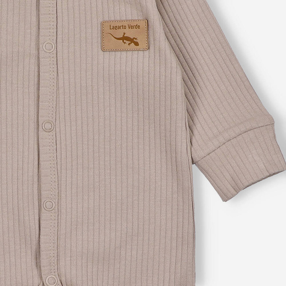 Lagarto Verde Pajacyk z dzianiny prążkowej - beżowy