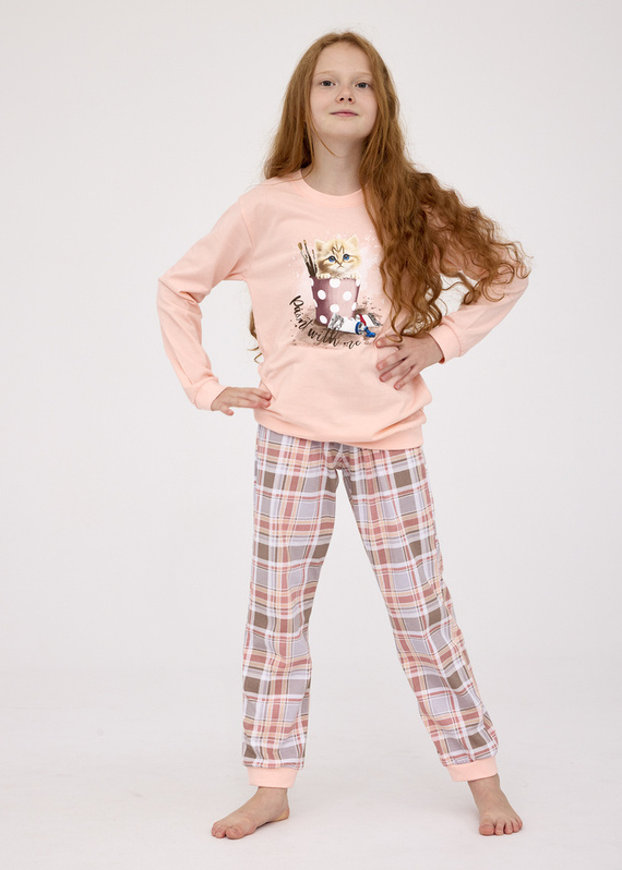 Piżama dziewczęca 594/178 592/178 Paint Cornette różowy