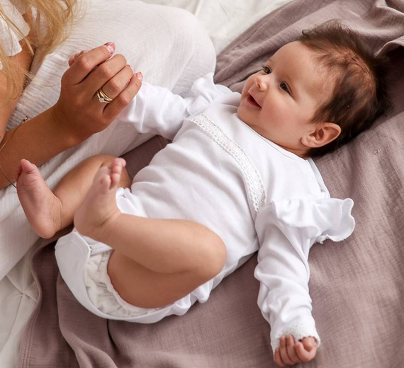 Body z długim rękawem "Paris Girl" Makoma biały