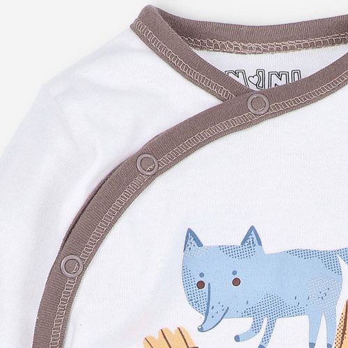 Pajacyk z bawełny organicznej Skarby Jesieni Nini ecru