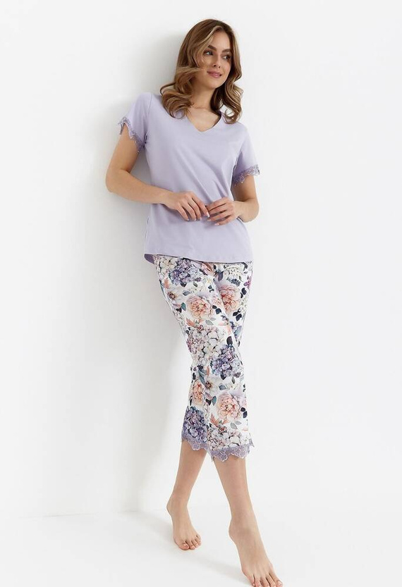 Piżama damska 470 Cana -liliowy