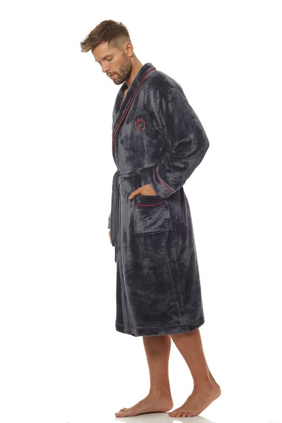 Szlafrok Męski 2111 Luca L&L- grafitowy