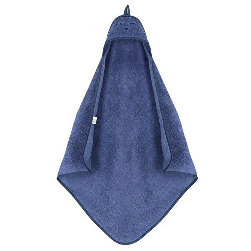 Niemowlęce okrycie kąpielowe z kapturkiem Yosoy - indygo 