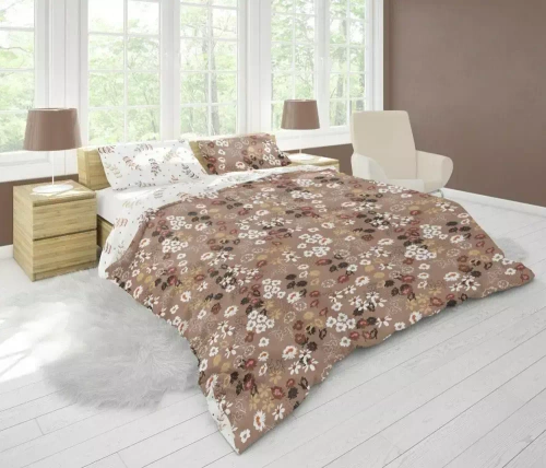 Pościel z mikrofibry Harmony 7 kwiaty Faro beżowy
