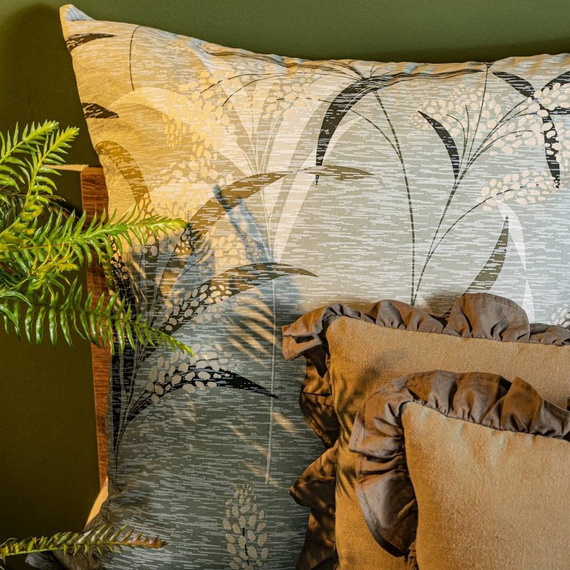 Pościel z bawełny liście Montenegro 6 Eurofirany oliwkowy