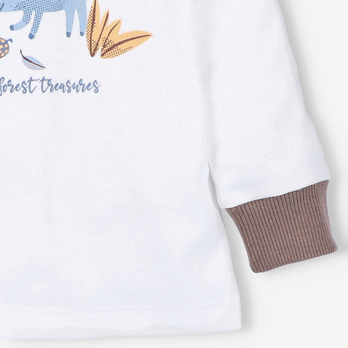 Bluzka z bawełny organicznej Skarby Jesieni Nini ecru