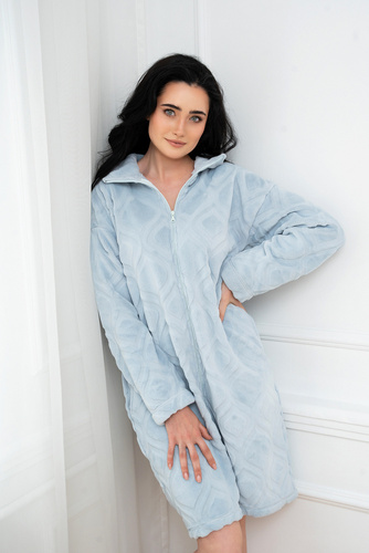 Szlafrok damski na zamek Arena Italian Fashion - niebieski