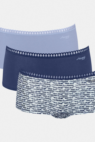 Szorty Damskie GO Crush Short C3P 3-pak Sloggi - niebieski