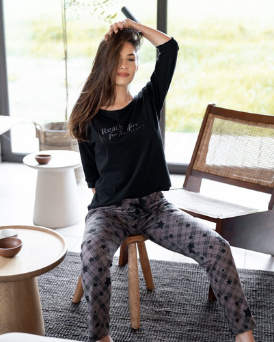 Sensis Piżama damska Reach For The Stars - czarny-brązowy