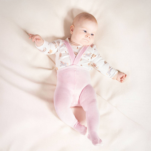 Rajstopy bambusowe z szelkami 141600 Nicol - różowy