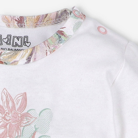 Bluzka z bawełny organicznej Magic Flowers Nini-biała