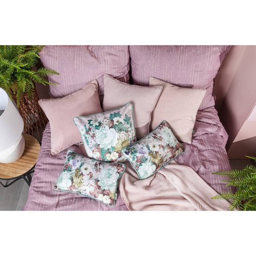 Pościel z bawełny z ozdobnymi przeszyciami Avinion 8 Eurofirany wrzosowy