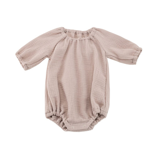 Body muślinowe niemowlęce długi rękaw Powder Pink Makaszka | Bawełna 100%