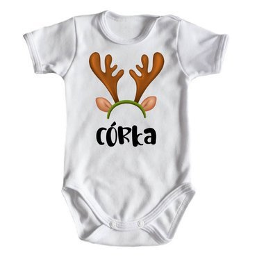 Body świąteczne krótki rękaw córka do zestawu MAMA TATA CÓRKA Moocha biały