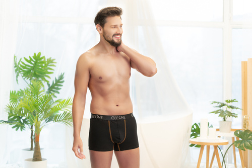 Bokserki męskie Fluo Italian Fashion - czarny/fluo pomarańcz