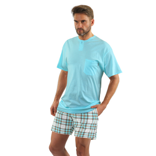 Piżama męska krótki rękaw 2576/17 Sesto Senso turkusowy