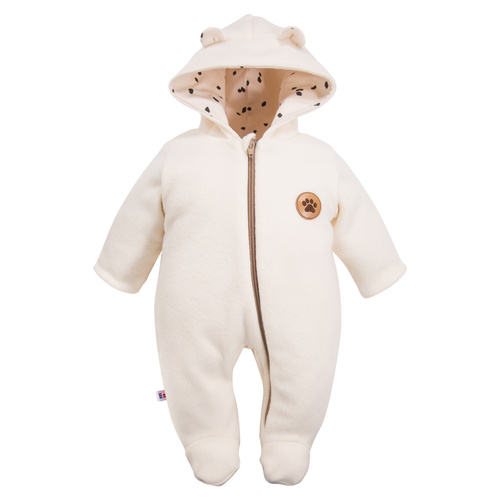 Pajac z kapturem Run & Fun  Eevi - ecru