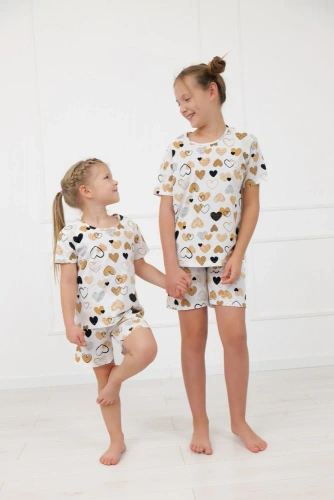 Piżama dziewczęca Ariela Italian Fashion – bawełna, T-shirt, szorty