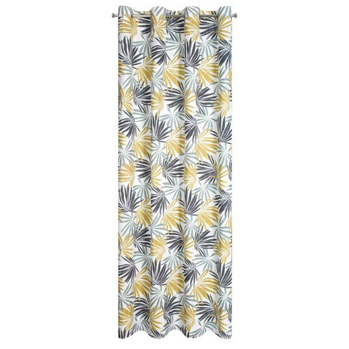 Zasłona gotowa na przelotkach Elina Design91 biały-musztardowy