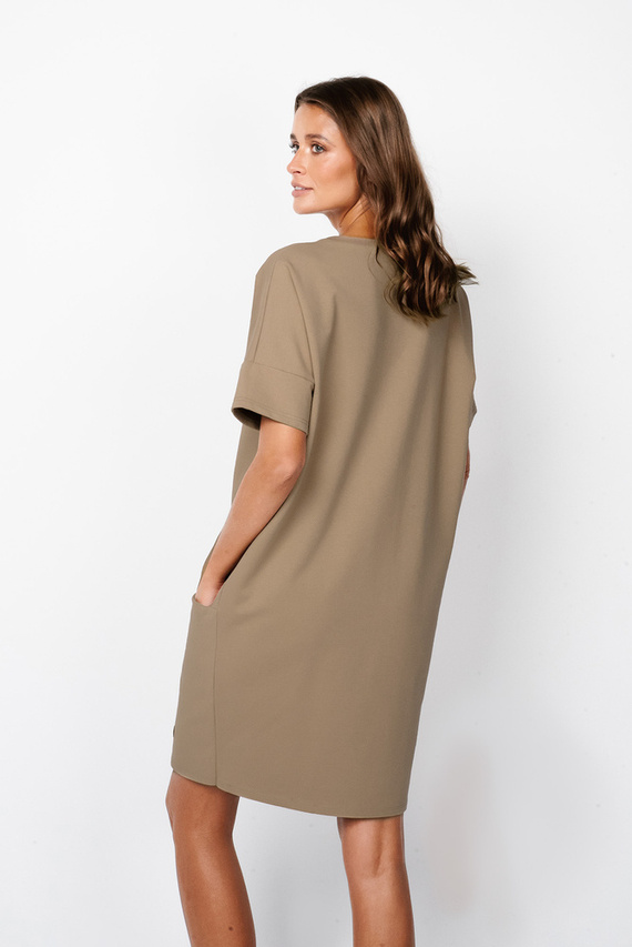 Tunika damska z krótkim rękawem Karina Italian Fashion - camel