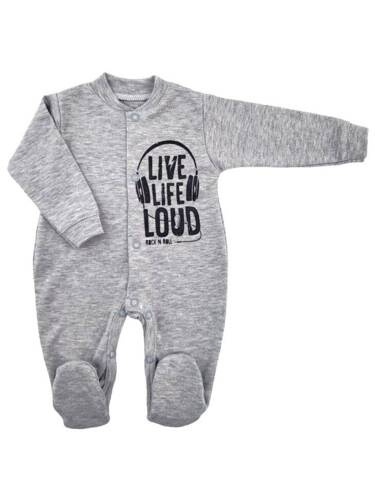 "Music" Pajac bawełniany Terjan - szary