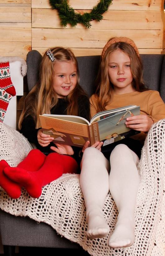 Rajstopy W28.00 Kids bawełniane gładkie - biały