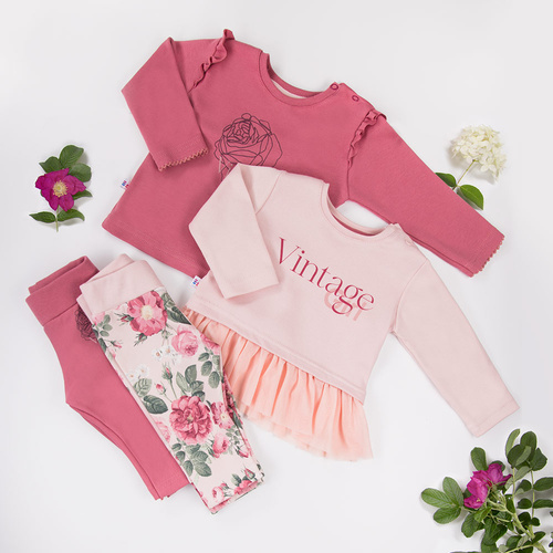 Legginsy bawełniane Roses Eevi - ciemny róż