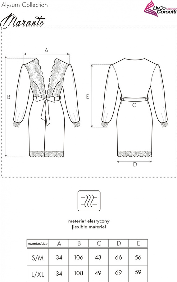 Szlafrok damski Maranto LC 90596 Alysum Collection LivCo Corsetti