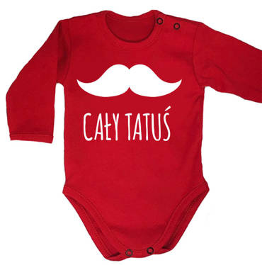 Body długi rękaw "CAŁY TATUŚ" Moocha czerwony