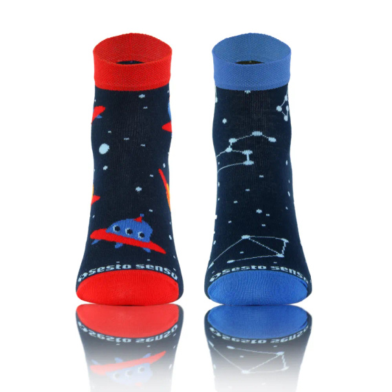 Planety Skarpety krótkie finest cotton dwie różne Sesto Senso granatowy