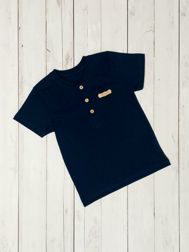 Koszulka dziecięca Mieszko krótki rękaw Bambarillo granatowy