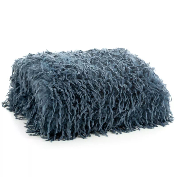 Koc narzuta włochacz Adore futrzak Eurofirany granatowy