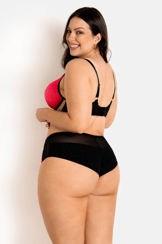 Funny Plunge 19232 biustonosz Mediolano czarny-fluo – plunge, odważny, komfortowy