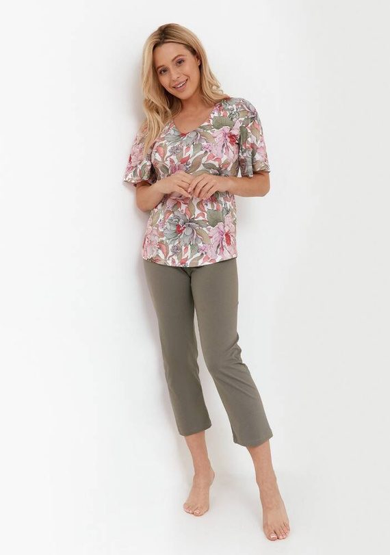 Piżama damska 257 Cana - oliwkowy