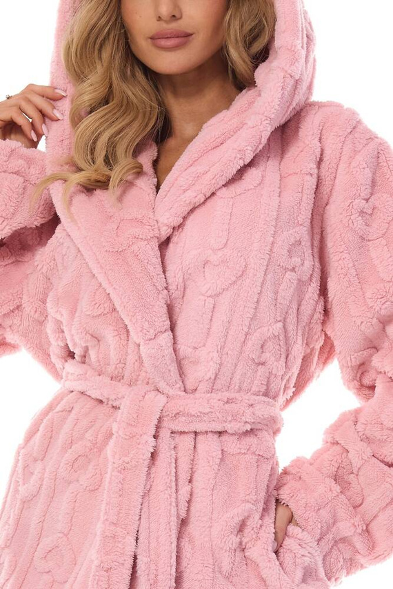 Szlafrok damski 2403 Carina L&L różowy pudrowy