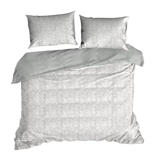 Pościel welurowa liście Flano 3 Eurofirany szary