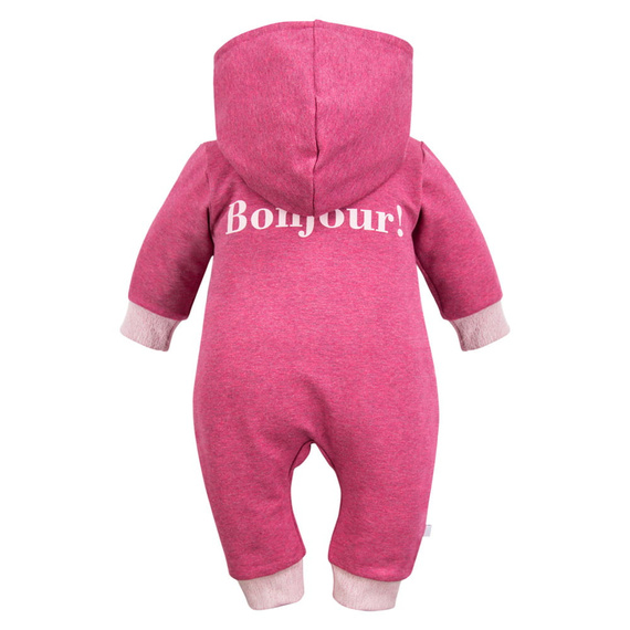 Pajac z kapturem kombinezon Bonjour Eevi - bordowy