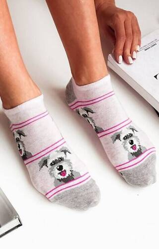 1146-056 Sznaucery Stopki damskie Milena - różowy