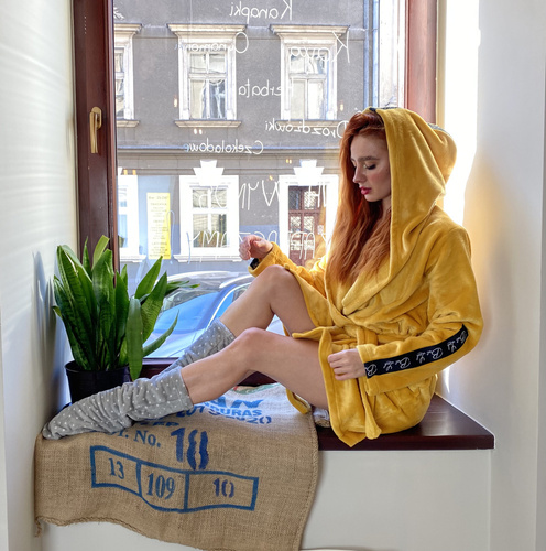 Krótki Szlafrok damski 626 Abigail Forex - miodowy