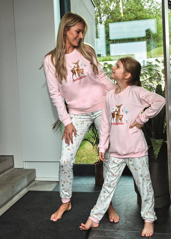 Piżama dziewczęca 977/164, 978/164 Fall Cornette - różowy