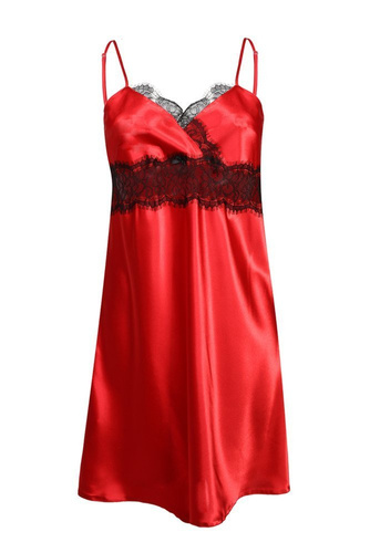Doris Halka satynowa koszulka damska DKaren - czerwona 