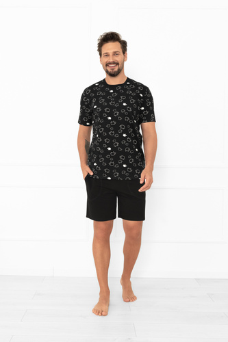 Italian Fashion Męska piżama Wito – bawełna MEGA SOFT, koszulka + szorty