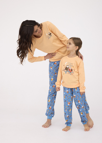 Piżama damska 467/373 Owls Cornette pomarańczowy 