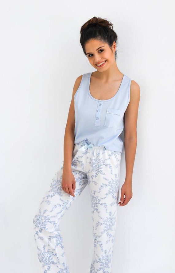 Piżama damska Arely Sensis - błękitny